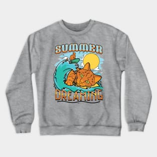 Summer Dreaming Cat Crewneck Sweatshirt